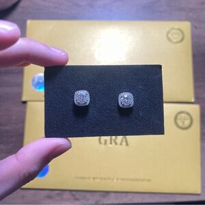 2 carat Stud Moissanite Earrings 925 Sterling Silver 6.5 mm jewelry